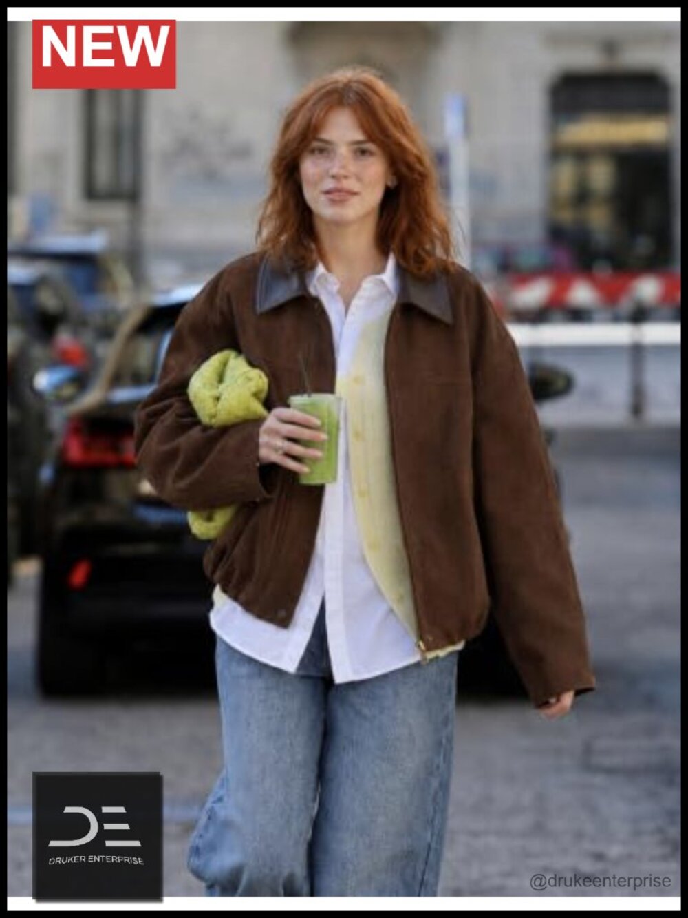 Womens Faux Suede Bomber Jacket Casual Lapel Pilot Cropped Oversized Zip Up - Picture 2 of 6